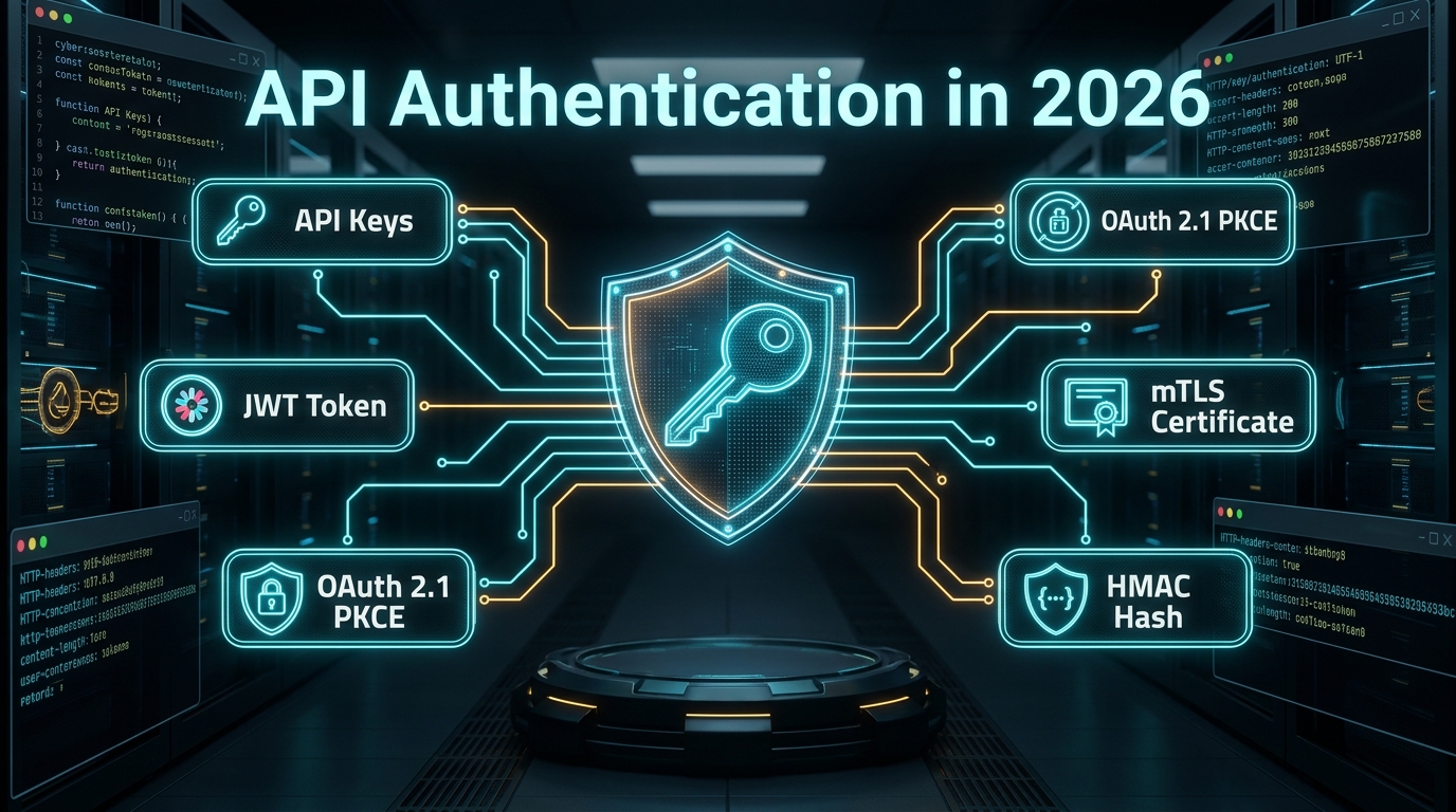 API Authentication in 2026: A Complete Guide to API Keys, JWT, OAuth 2.1, mTLS & HMAC